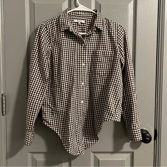 Madewell Brown and White Checkered Shirt - Picture 4 of 7
